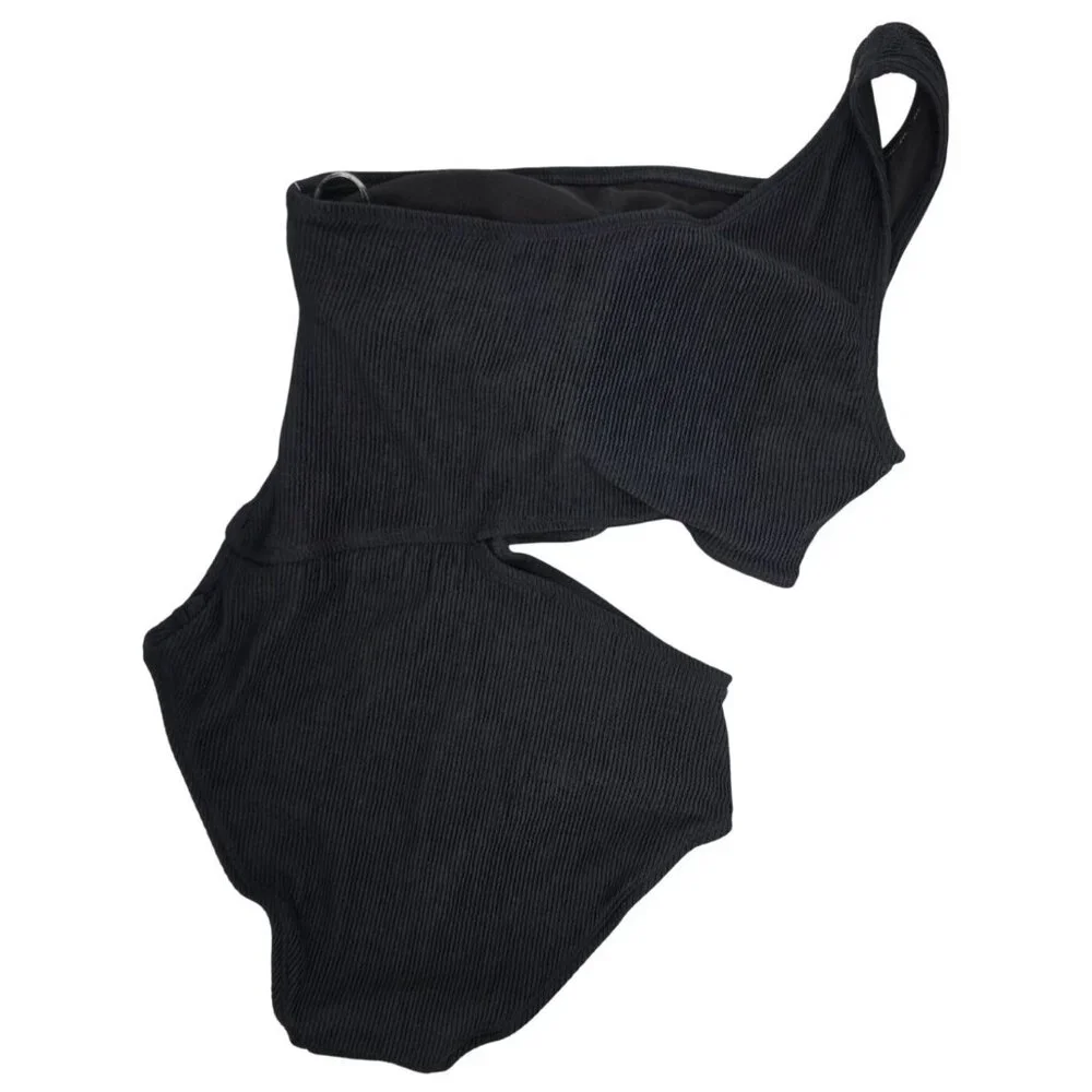 Michael Michael Kors Women One Piece Swimsuit Size 12 Black One Shoulder Cut Out